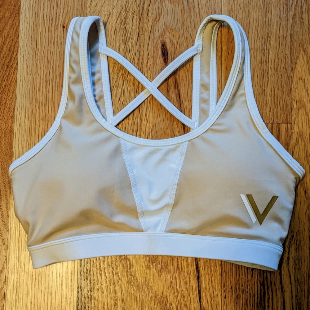 Vull Sport Nude White Cage Sports Bra SM